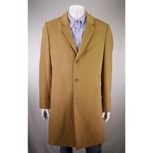 Michael Kors Camel Brown Wool Cashmere 3/4 Length Overcoat Coat 42L
